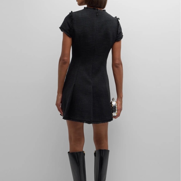NWT Cinq a Sept Nova Tweed Fit & Flare Mini Dress - Black Noir Cocktail Party - Picture 3 of 8